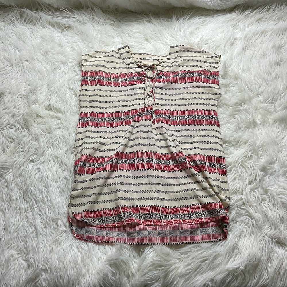 Madewell Catarina Cover Up Tunic Tribal Aztec Red Black Dress - Picture 2 of 5